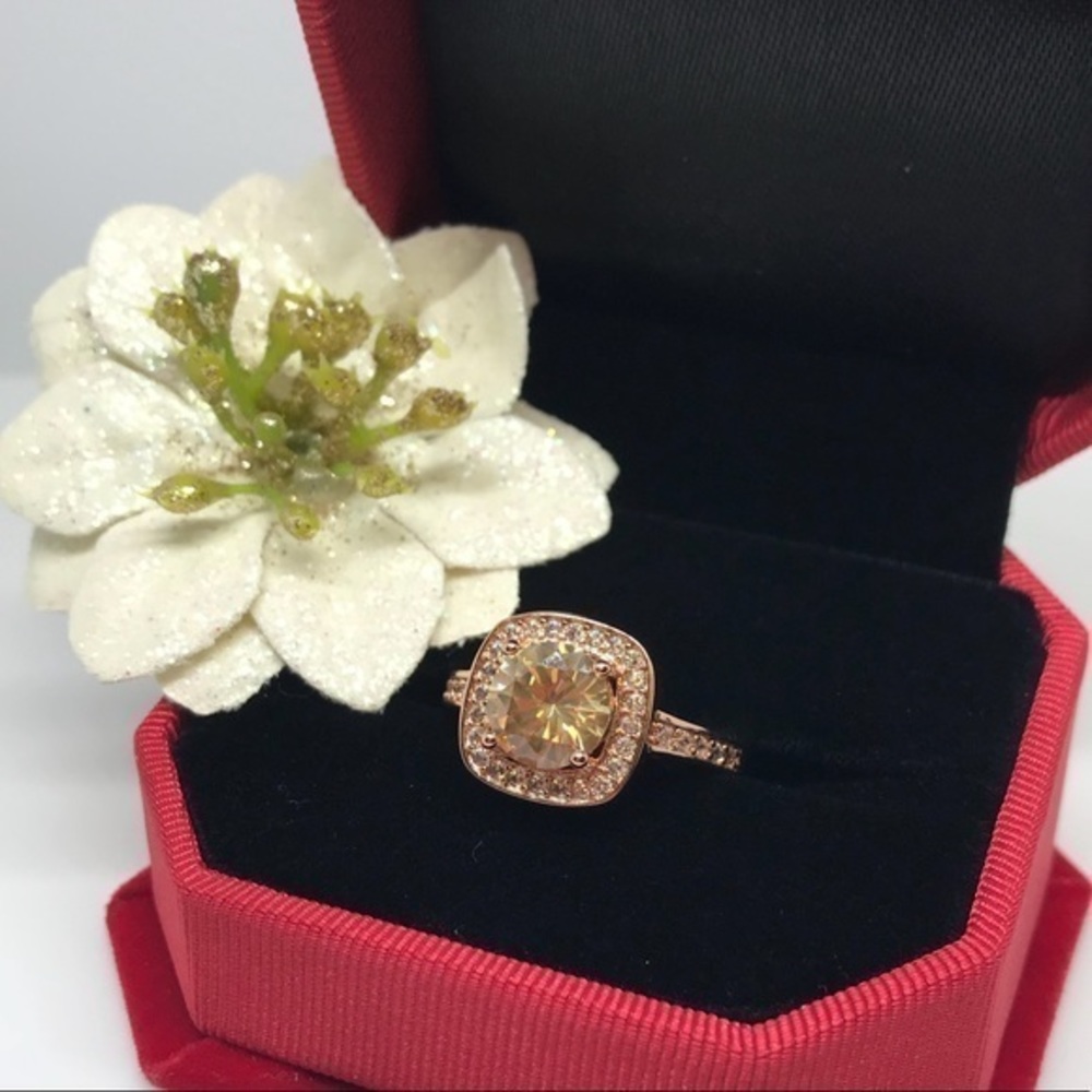 Created champagne gem 14k rose gold filled ring